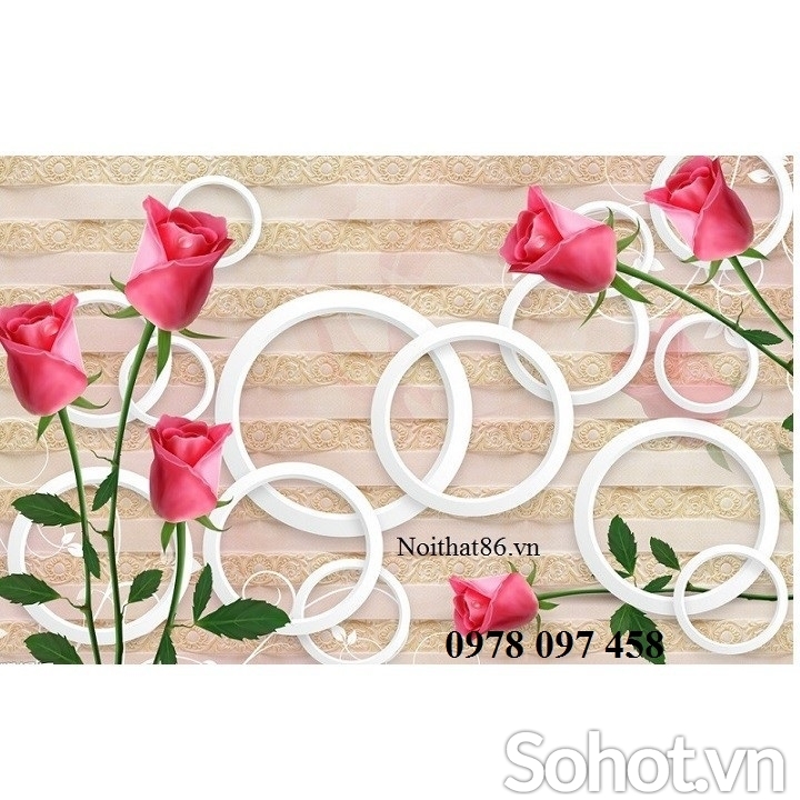 Tranh hoa hồng day leo - gạch tranh họa tiết