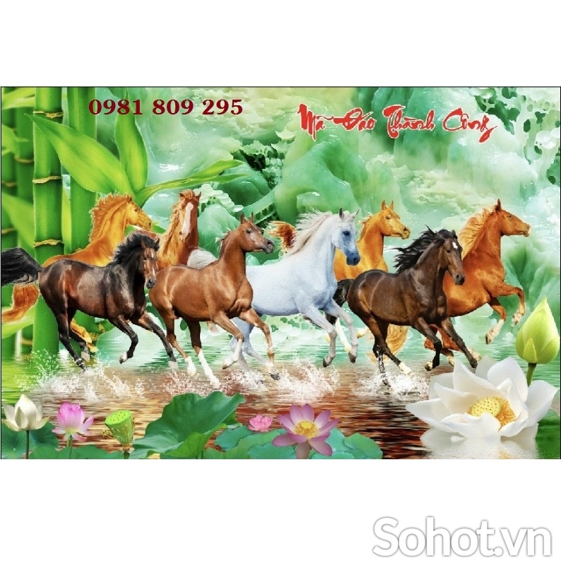 Tranh ngựa, tranh gạch men bát mã HP565