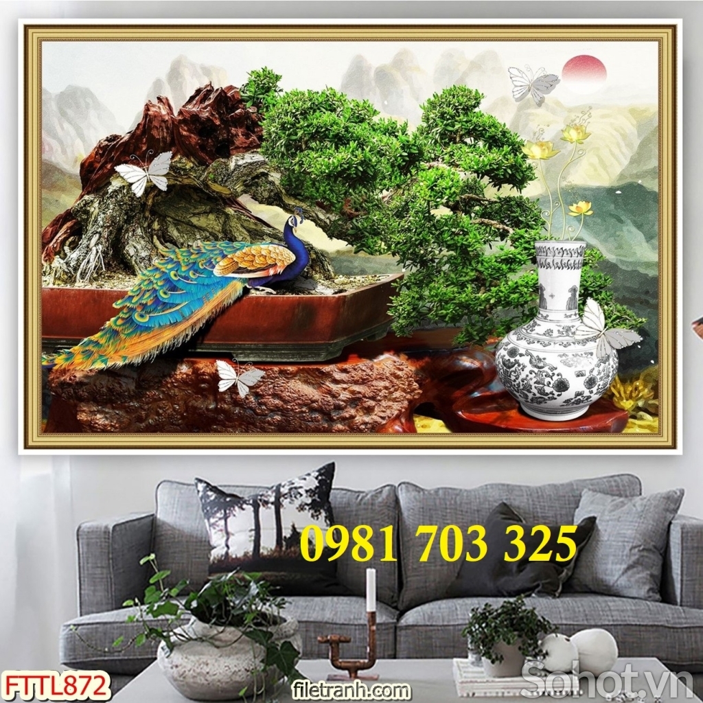 Tranh gạch 3d hoa mai trang trí