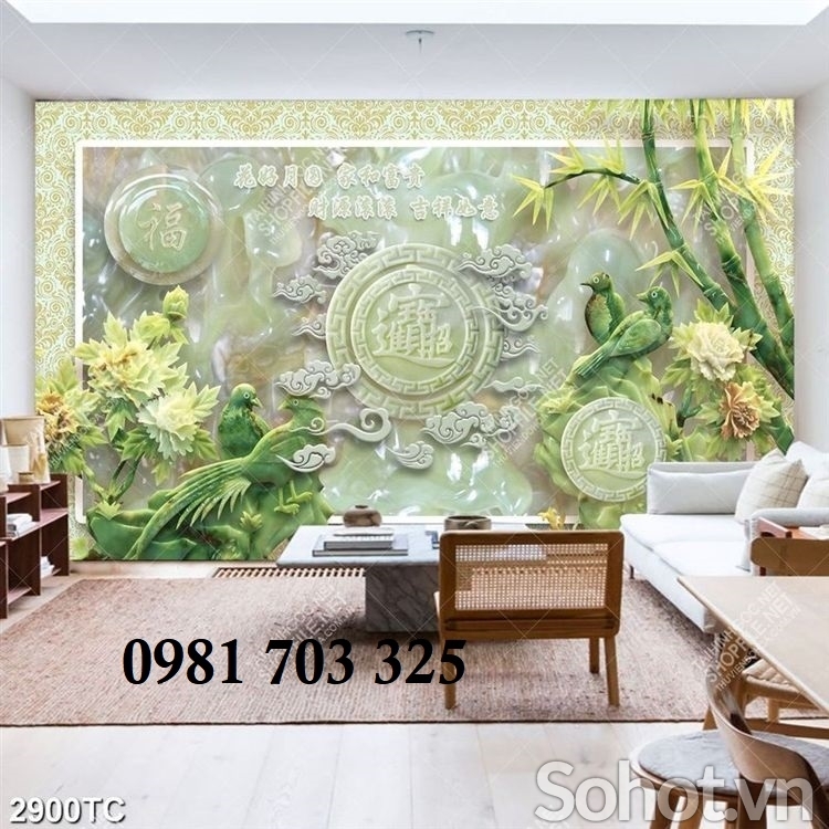 Tranh 3D sứ ngọc, tranh gạch men ốp tường