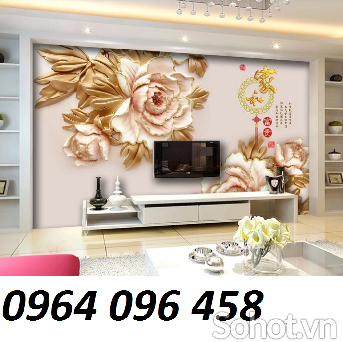 Tranh gạch 3d trang trí phòng khách đẹp - sang trọng - XCV54