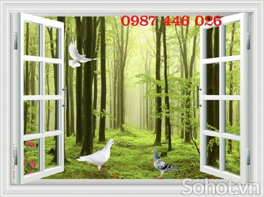 Gạch tranh cửa sổ 3d