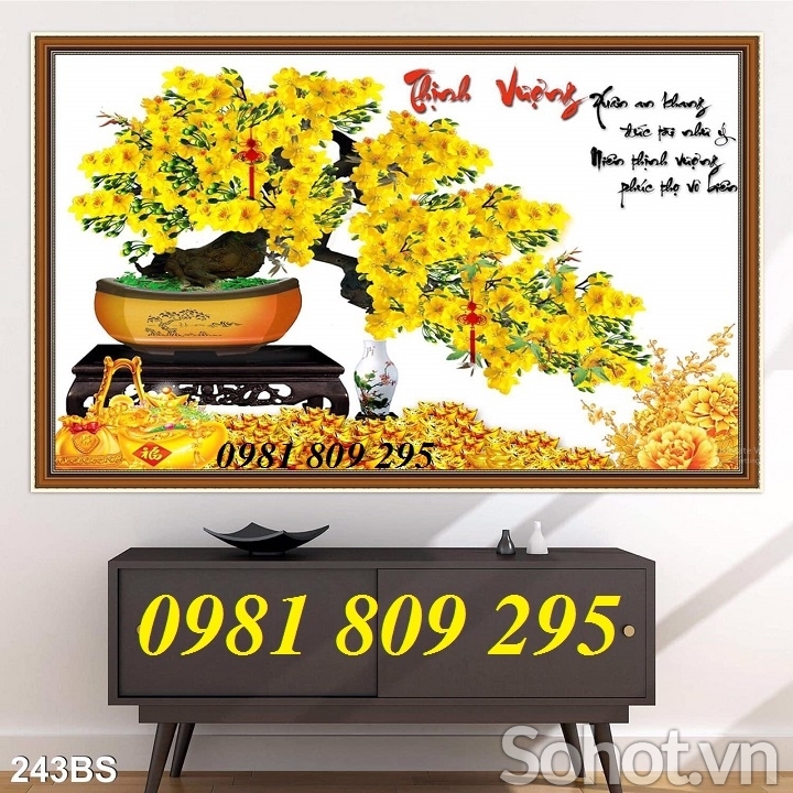 Gạch tranh cây mai - gạch 3d