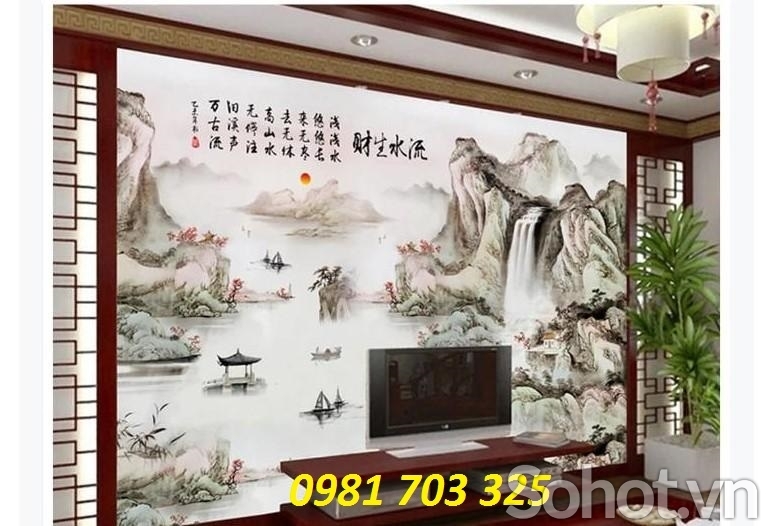 Gạch tranh 3D phòng khách