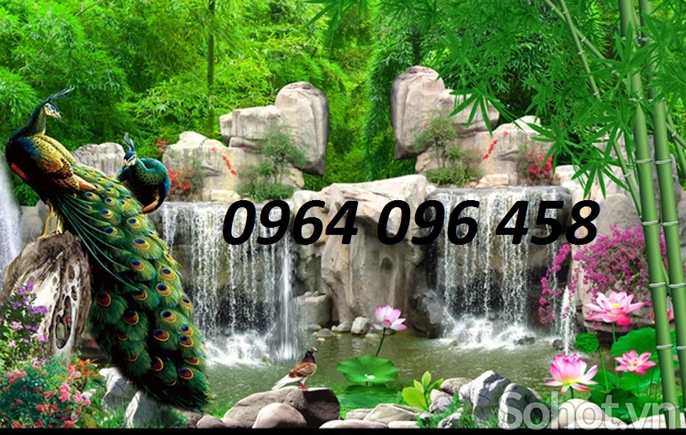 Tranh gạch ốp tường 3d chim công - 522SP