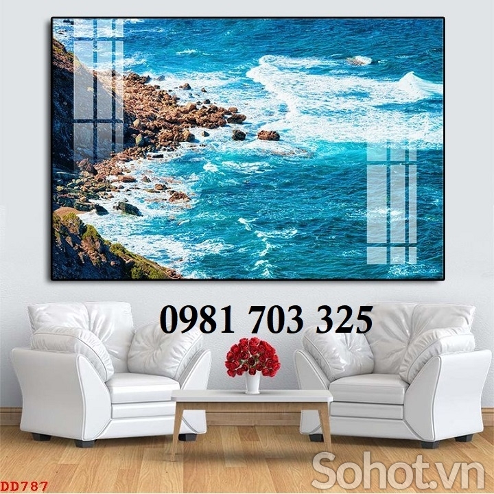 Gạch men 3D dán tường phòng khách
