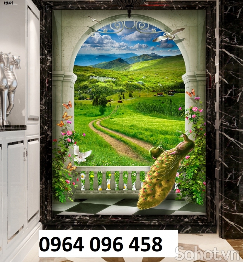 Tranh gạch 3d chim công - QPVC44