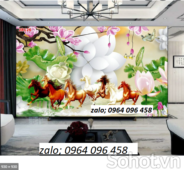 Tranh mã đáo thành công 3d - tranh gạch 3d ốp tường - 900C