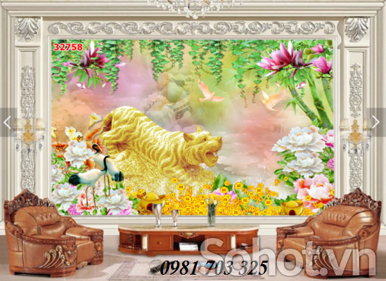 Tranh gạch men 3D phong thủy- gạch tranh hổ