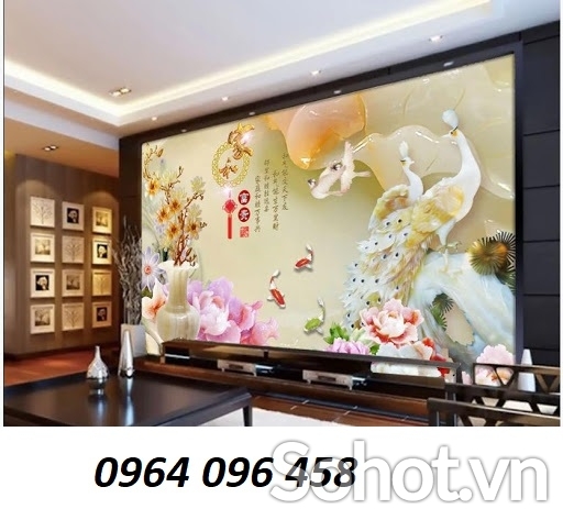 Gạch tranh 3d ốp tường phòng khách - JFC4