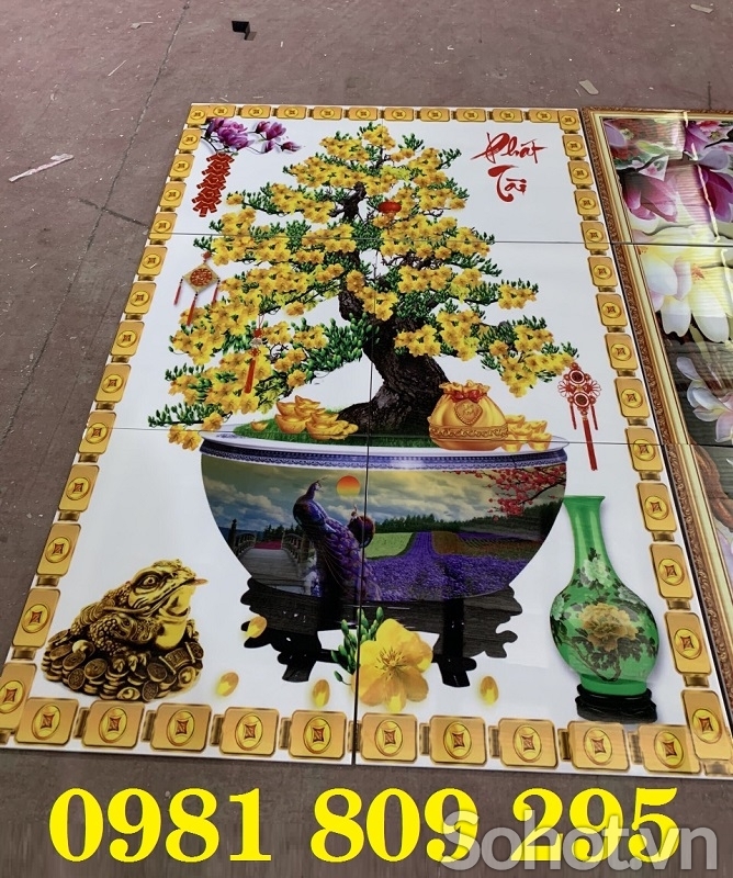 Tranh cây mai vàng - gạch tranh 3d