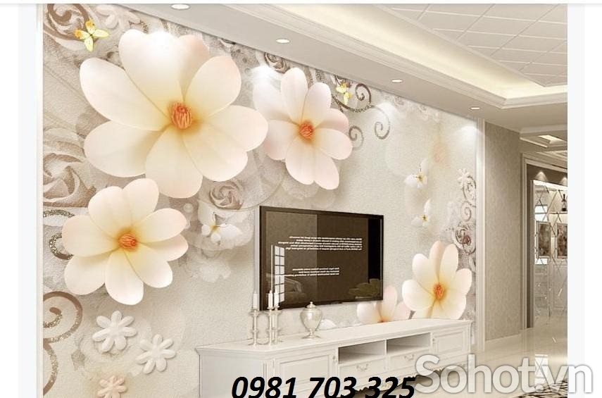 Tranh hoa 3D- tranh gạch trang trí phòng