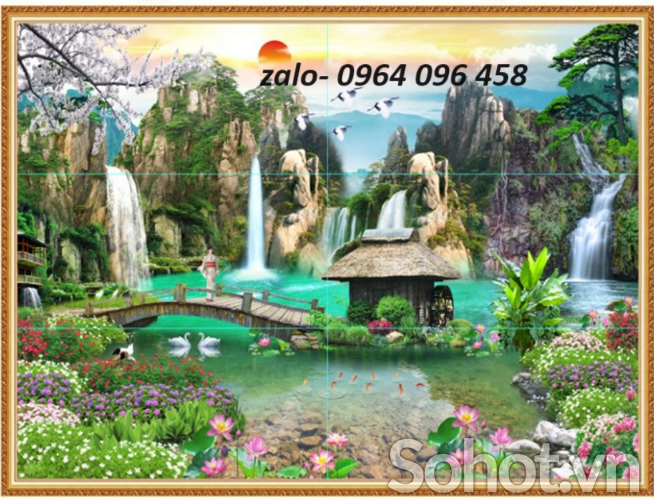 Tranh gạch 3d phong cảnh đồng quê - NXC43