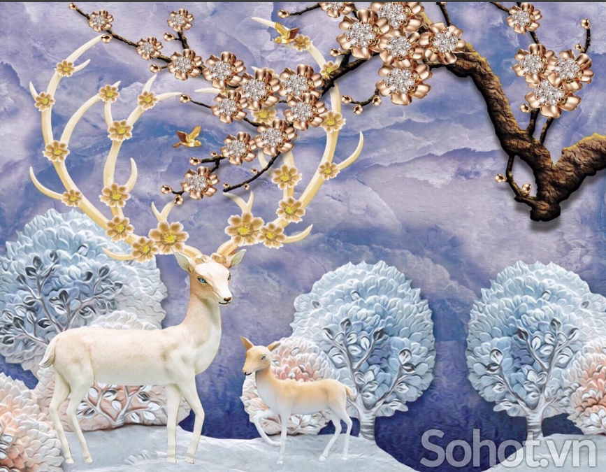 Tranh gạch 3d ốp tường phòng khách - GCC3