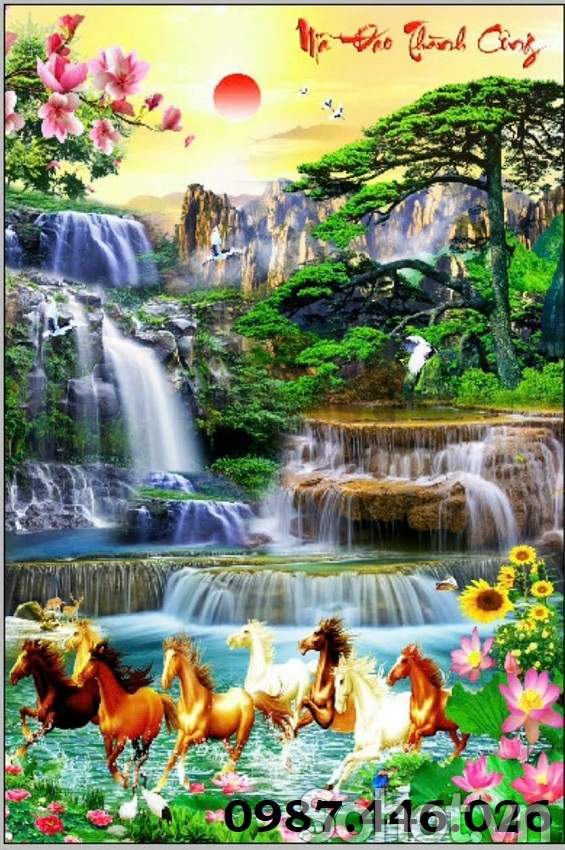 Tranh gạch men mã đáo thành công HP27722