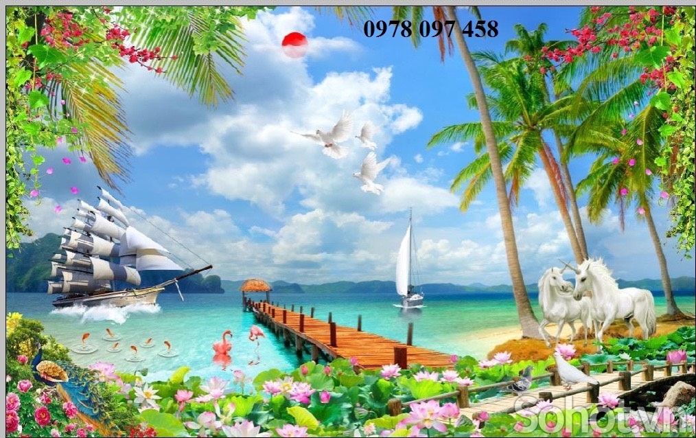 Tranh phong cảnh - gạch tranh 3D