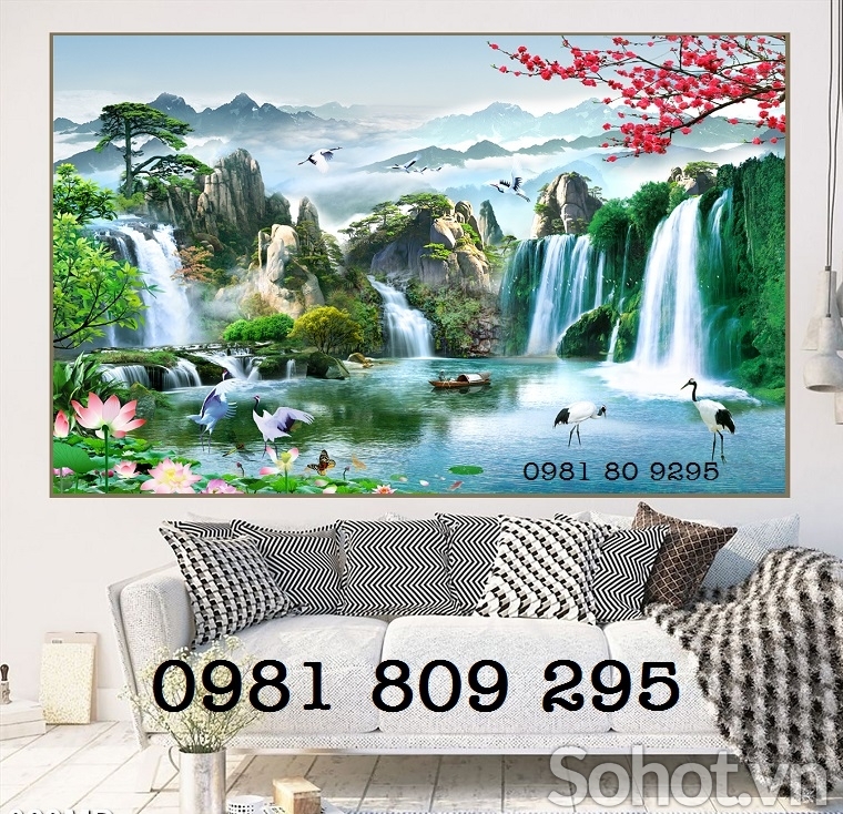 Gạch ốp tường 3d phong cảnh , tranh gạch men