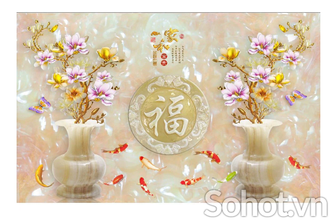 Tranh gạch trang trí phòng khách 3d - MXV43