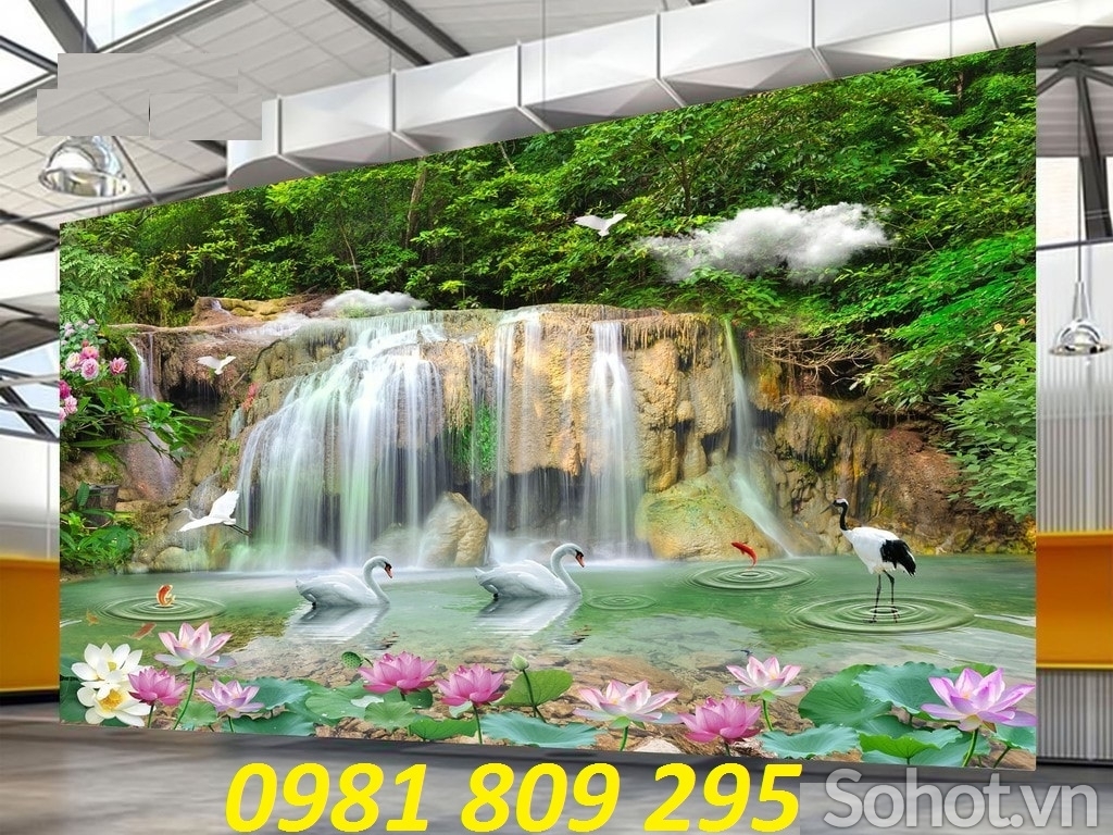 gạch tranh 3d chim hạc