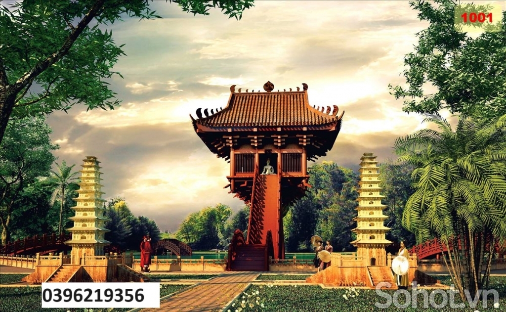 Tranh gạch phong cảnh Hà Nội xưa đẹp trang trí