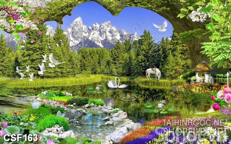 Tranh gạch 3d phong cảnh đồng quê - HGF53