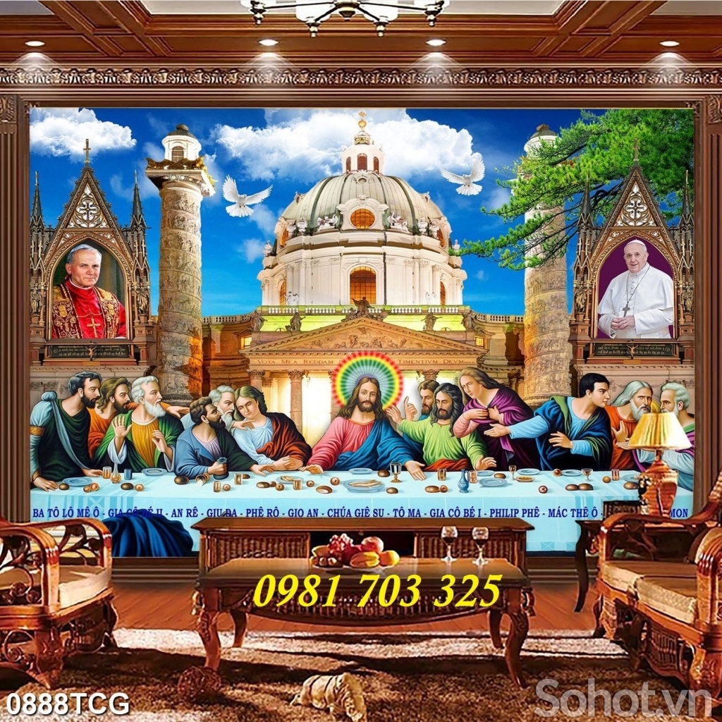 Tranh gạch men ốp tường, tranh công giáo