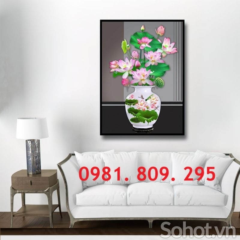 Tranh 3d bình hoa , gạch tranh 3d HN9838