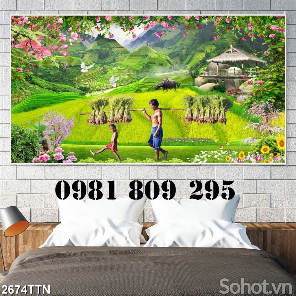 Gạch tranh Quê Hương HP1234