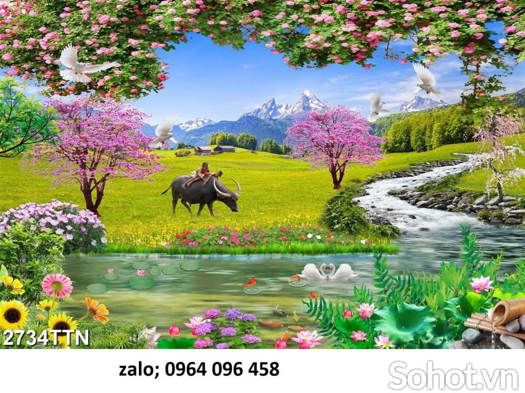 Tranh gạch 3d phong cảnh đồng quê - JSXX22