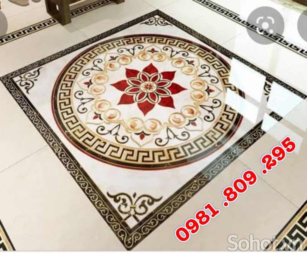 Thảm gạch hoa đỏ lát sảnh nổi bật