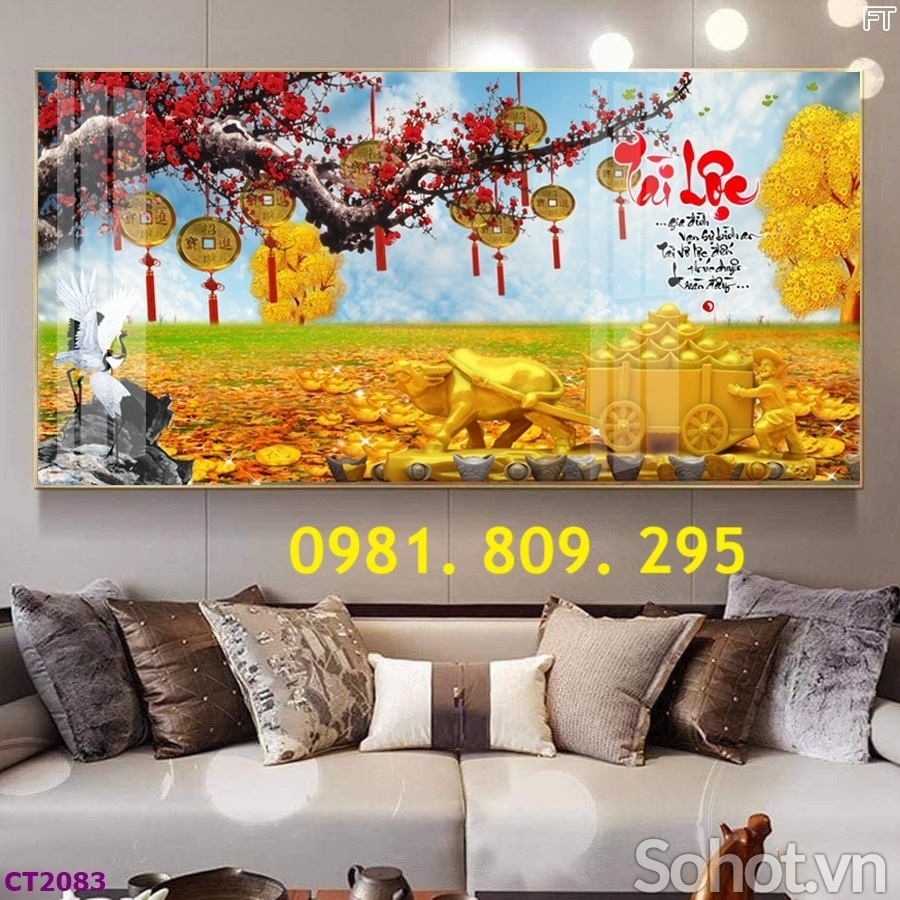 Tranh gạch cây kim tiền đẹp Hp8383