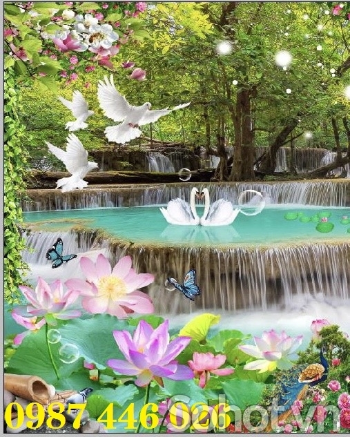 Gạch 3d tranh thác nước đẹp HP0822