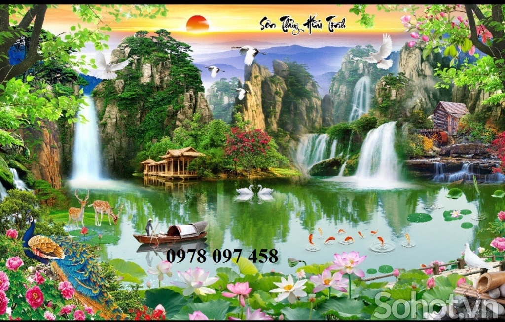 Tranh gạch men phòng khách