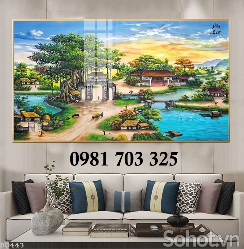 Gạch tranh 3d phong cảnh làng quê
