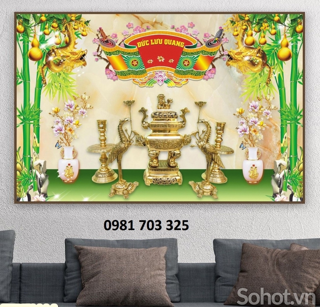 tranh gạch 3D ốp tường, tranh phòng thờ