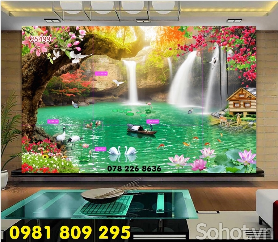 Mẫu tranh gạch 3d ốp tường - gchj tranh 3d