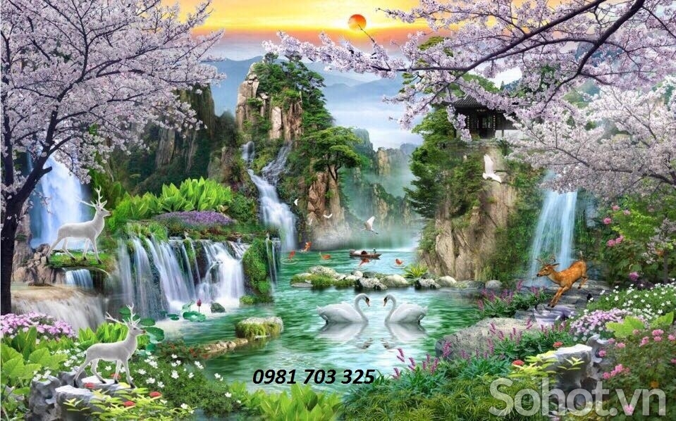 Tranh gạch men phong cảnh ốp tường