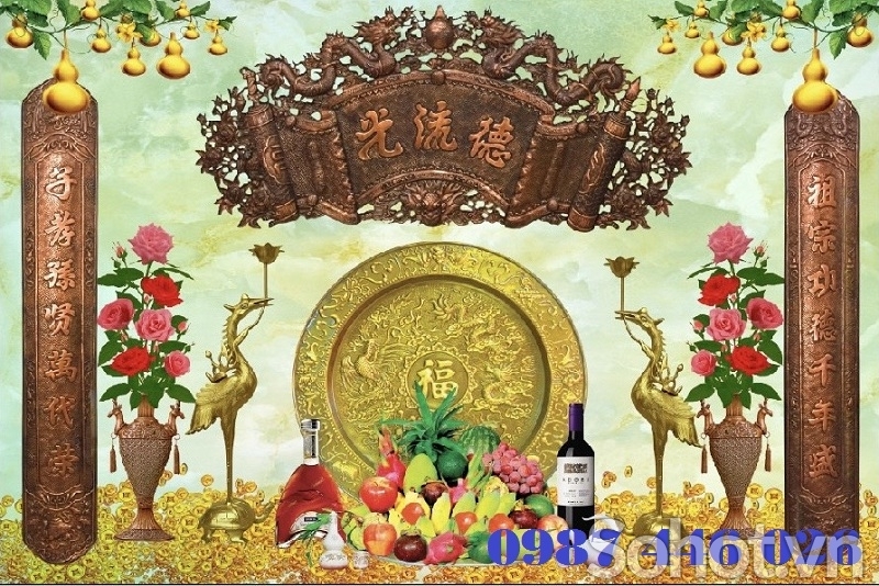 Tranh gạch men phòng thờ HP98122