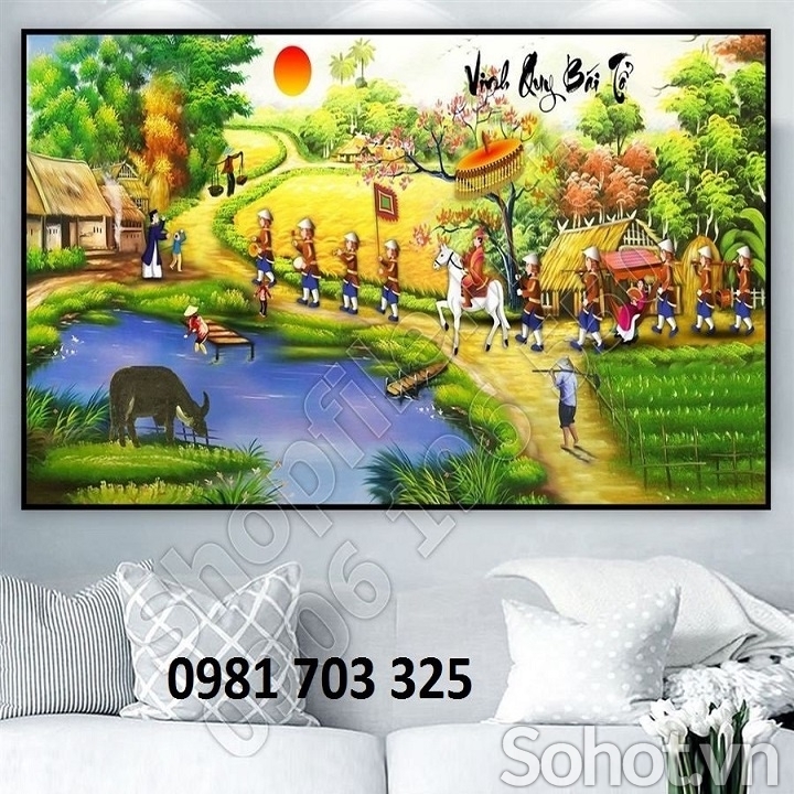 Tranh gạch đồng quê 3D trang trí