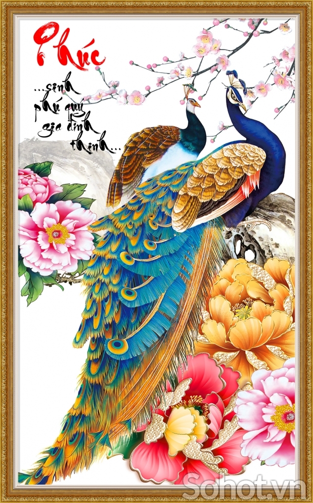 Tranh gạch 3d chim công - QCV43