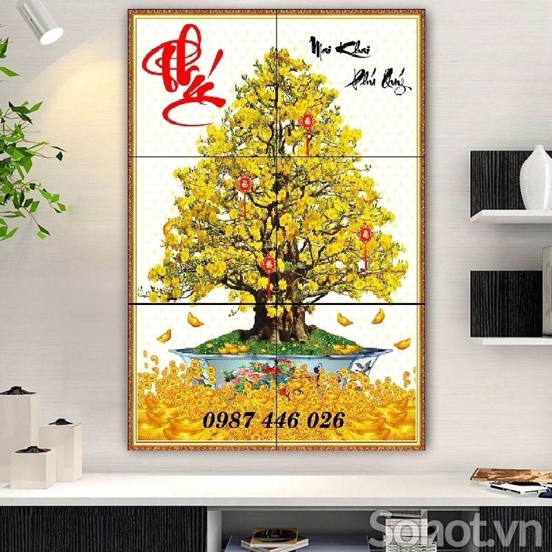 Gạch tranh hoa mai vàng HP6283