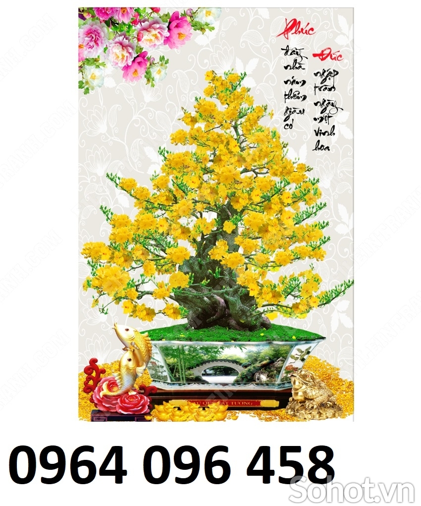 Tranh cây mai - tranh gạch 3d cây mai - 43SP