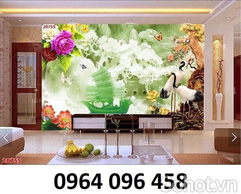 Tranh gạch men 3d ốp tường phòng khách - CVN955