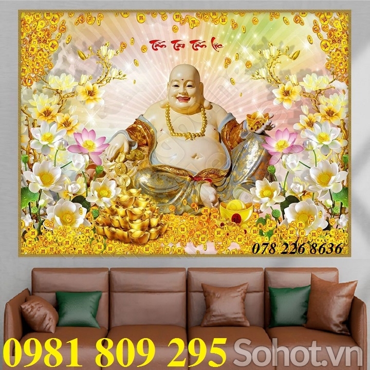 Mẫu gạch tranh thần tài 3d