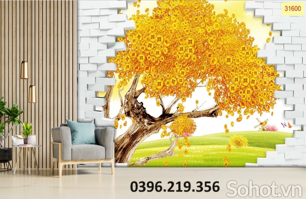 Gạch tranh đẹp 3D tài lộc