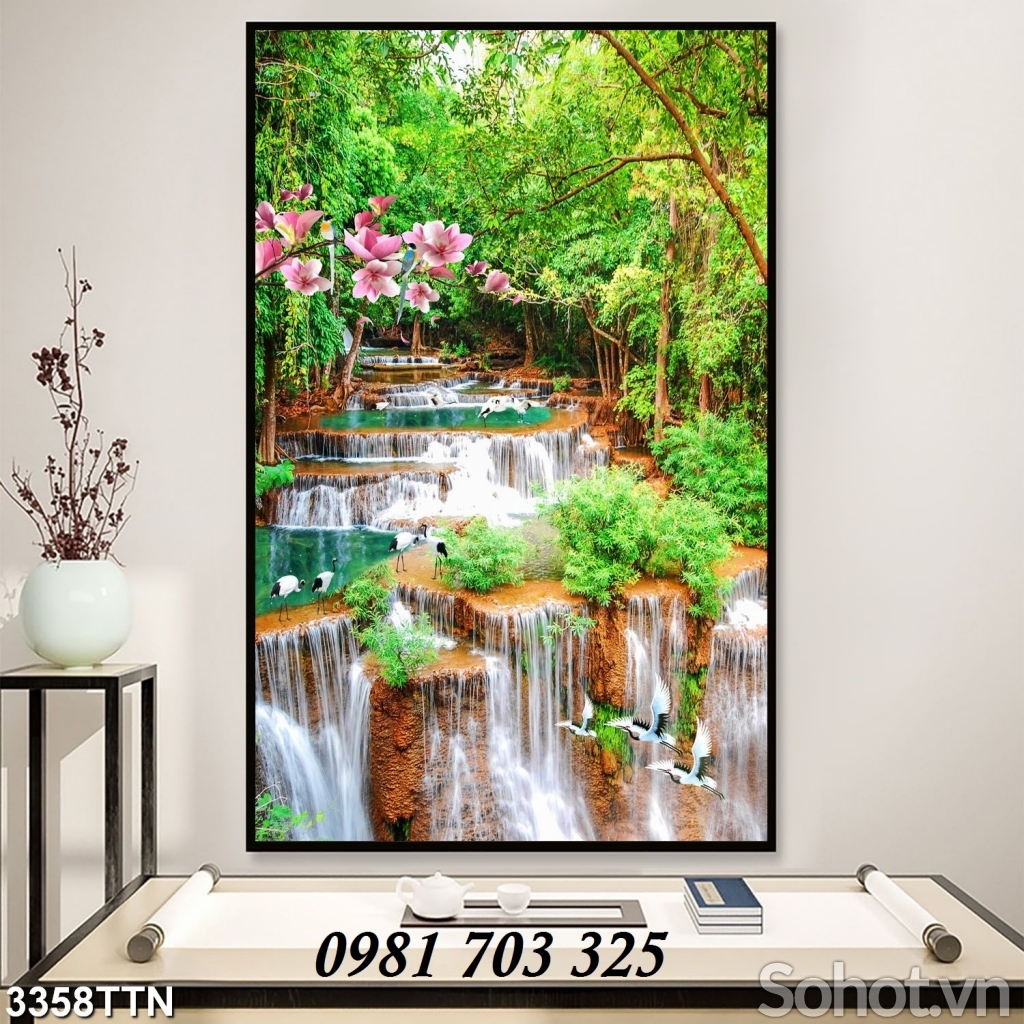 Tranh khổ đứng-  tranh gạch men phong cảnh ốp tường