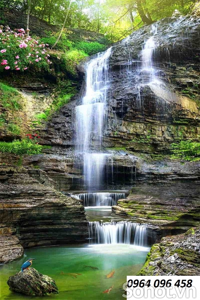 Tranh gạch 3d phong cảnh khổ đứng - QMNV4