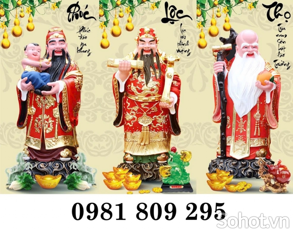 Gạch tranh hình ông phúc lộc thọ