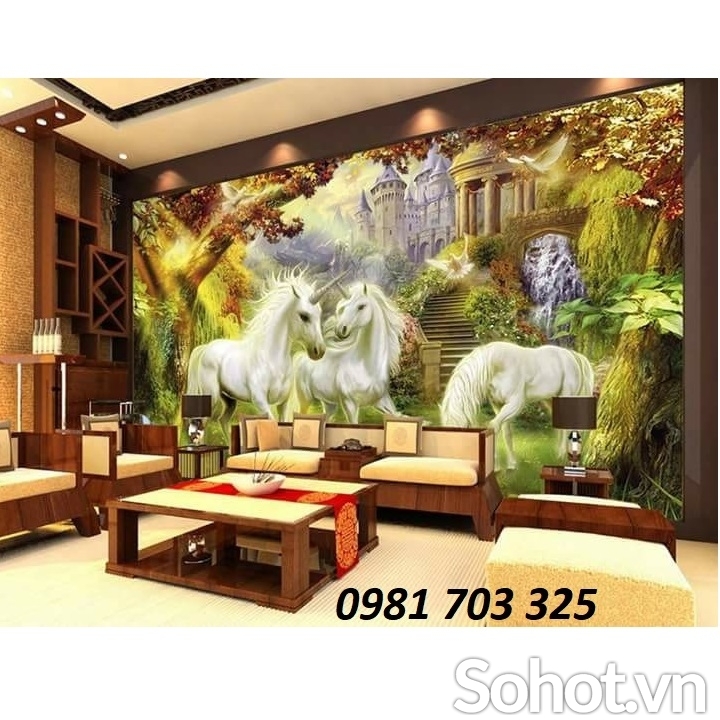 Gạch tranh 3D- tranh bát mã