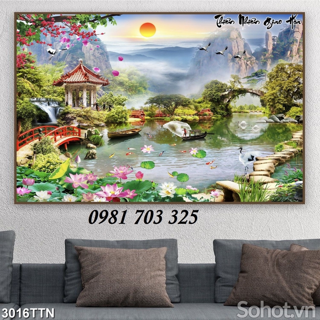 tranh phong cảnh 3D đẹp ốp tường